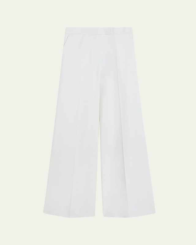 Cotton Wide-Leg Tailored Pants
